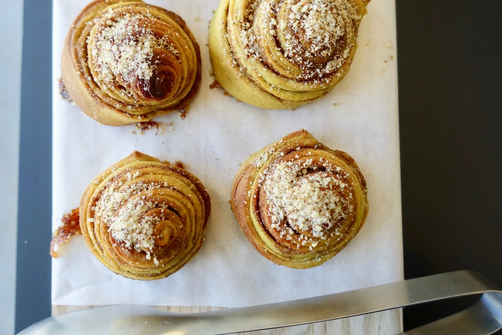 Cinnamon rolls at Tørnqvist Coffee in Hamburg