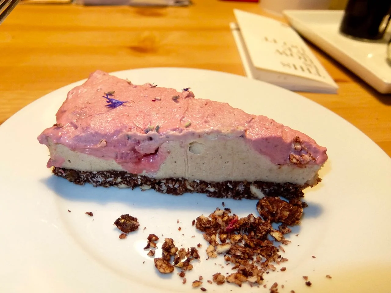 vegan raw cashew raspberry cake