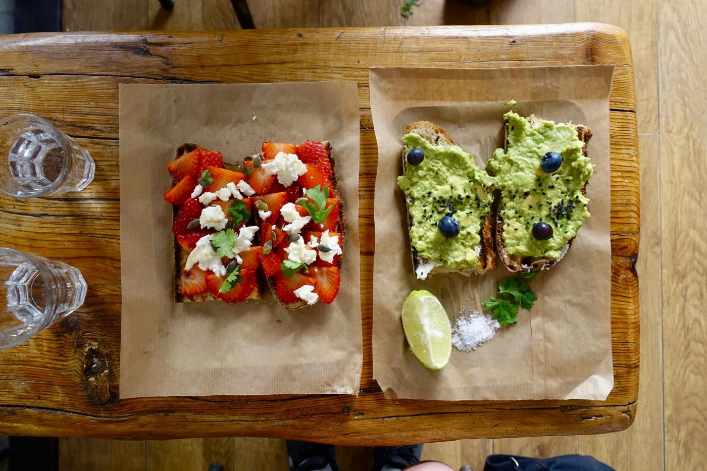 Avocado Toast and Strawberry Toast, Toma Café