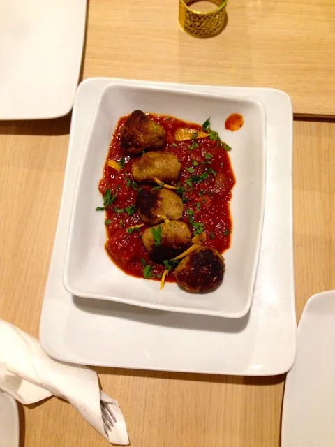 Ping Pong: orange scented meatballs of eggplant and brown rice