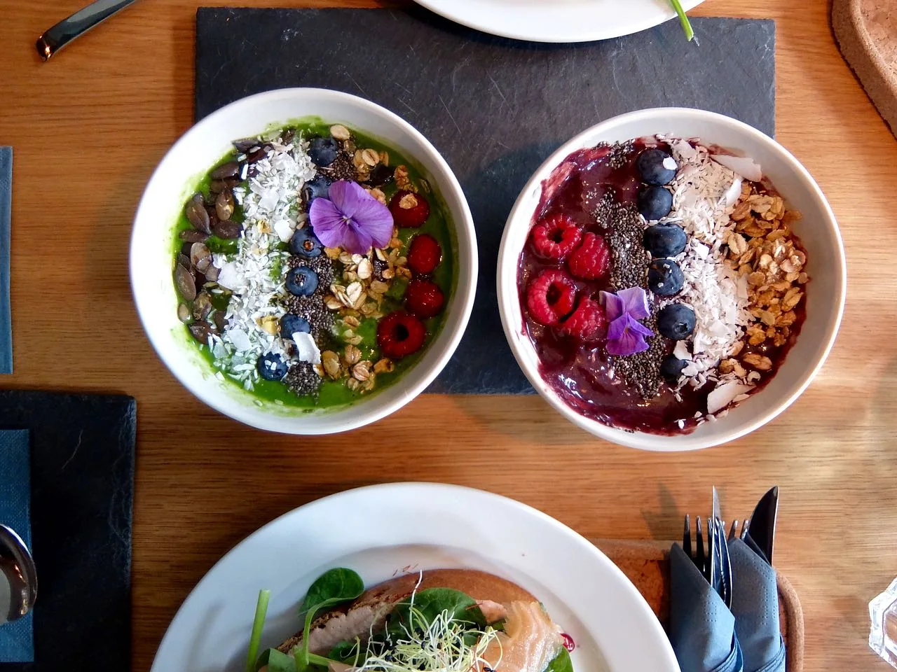 Açai Bowl and Matcha Bowl at Nord Coast