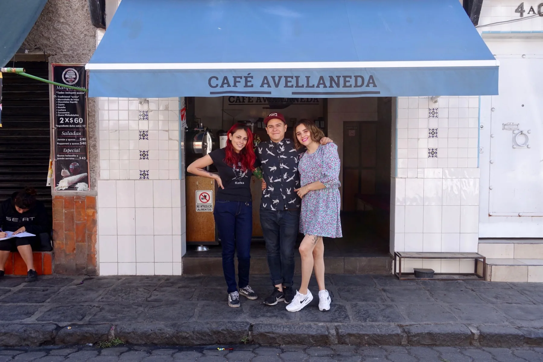 Carlos, Ximena and Yarismeth at Café Avellaneda