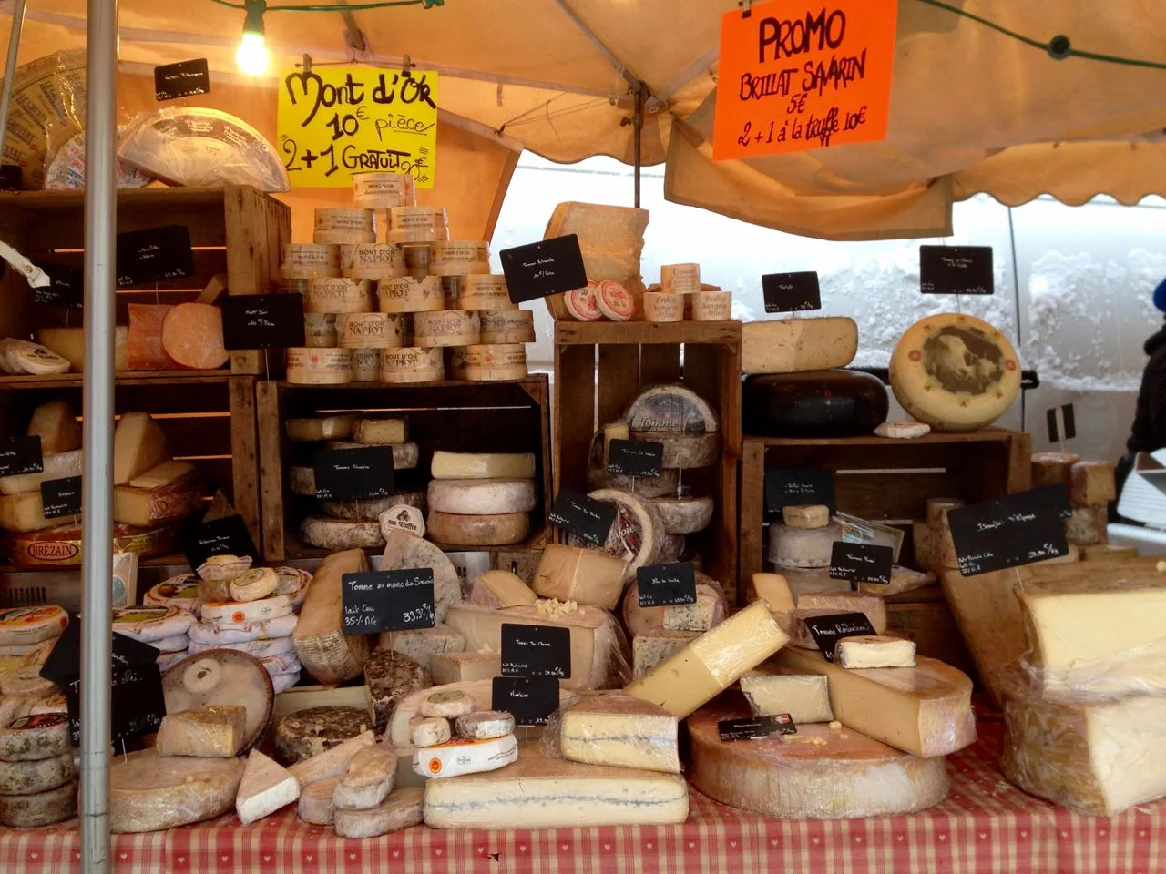 Cheese at the Val Thorens market