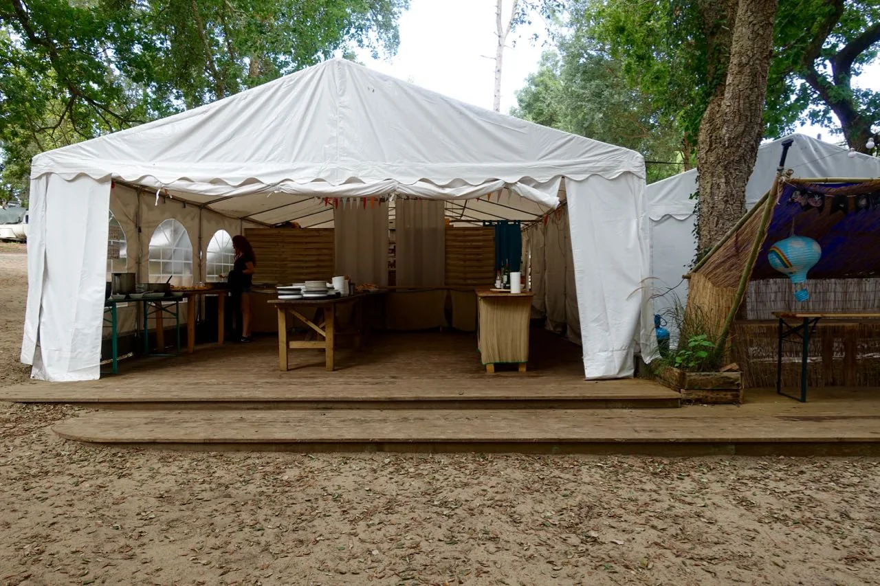 empty buffet tent