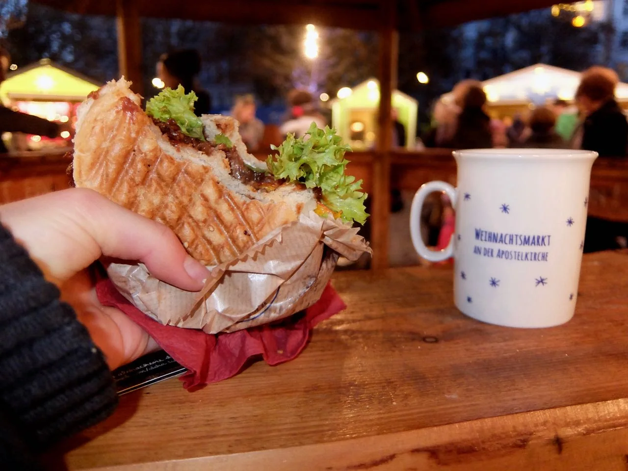 Dinner at the Apostelkirche Christmas market